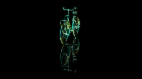 3D animation rendering, bike model on a black background Video stock 258855303