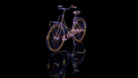 3D animation rendering, bike model on a black background Stock Footage 259811694