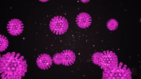 3D animation rendering of a coronavirus. Pathogen outbreak of bacteria and virus Stock Footage 127221705