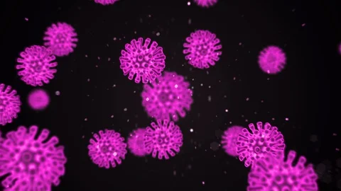 3D animation rendering of a coronavirus. Pathogen outbreak of bacteria and virus Stock Footage 130038510