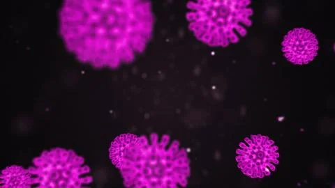 3D animation rendering of a coronavirus. Pathogen outbreak of bacteria and virus Stock Photos