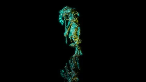 3D animation rendering, dinosaur with an ax model on a black background Stock Footage 257596244