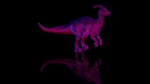 3D animation rendering, dinosaur model on a black background Stock Footage 257253066