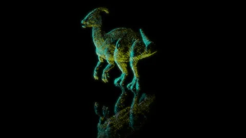 3D animation rendering, dinosaur model on a black background Stock Footage 257594899
