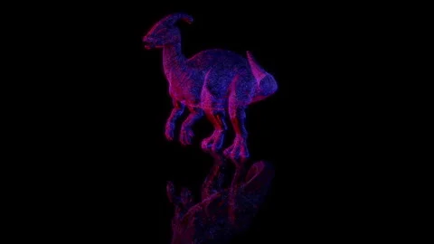 3D animation rendering, dinosaur model on a black background Stock Footage 258229095