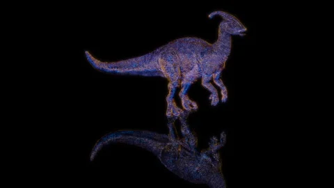 3D animation rendering, dinosaur model on a black background Stock Footage 258549293