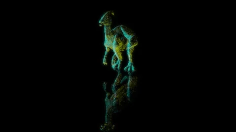 3D animation rendering, dinosaur model on a black background Video stock 258855799