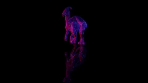 3D animation rendering, dinosaur model on a black background Video stock 259050381