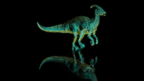 3D animation rendering, dinosaur model on a black background Stock Footage 259509653