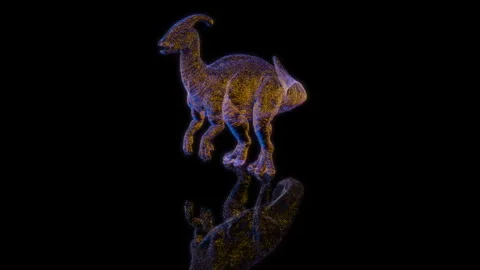 3D animation rendering, dinosaur model on a black background Stock Footage 259813026