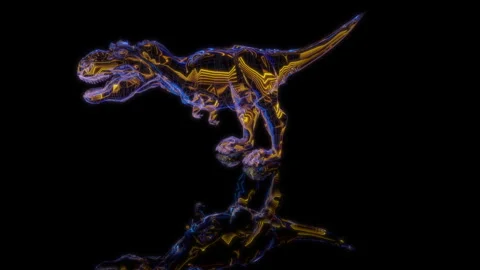 3D animation rendering, dinosaur rex model on a black background Video stock 259808540