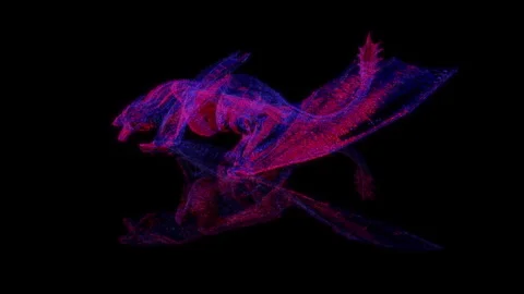 3D animation rendering, dragon model on a black background Video stock 259048077