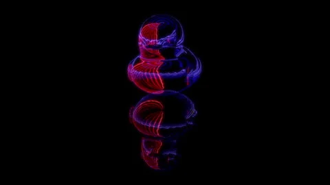 3D animation rendering, duck model on a black background Stock Footage 255483662