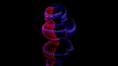 3D animation rendering, duck model on a black background Stock Footage 255932140