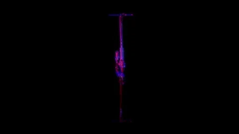3D animation rendering, electric scooter model on a black background Video stock 259050052