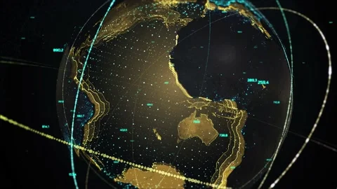 3D animation rendering of futuristic planet earth from space. Abstract animation Stock Footage 146754734