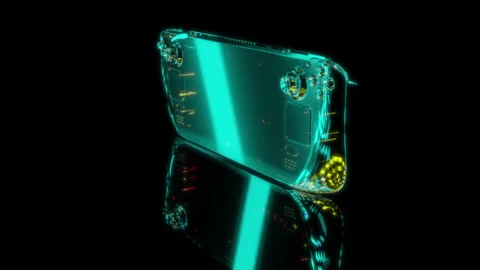3D animation rendering, game Deck model on a black background Stock Footage 257588119