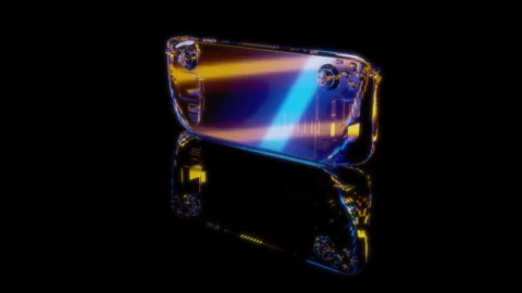 3D animation rendering, game Deck model on a black background Stock Footage 257820750