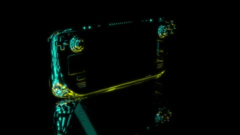 3D animation rendering, game Deck model on a black background Stock Footage 259513973