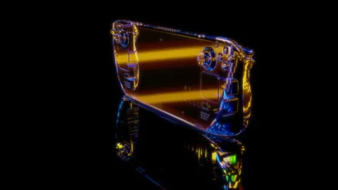 3D animation rendering, game Deck model on a black background Stock Footage 259807567