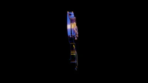3D animation rendering, guitar model on a black background Stock Footage 257823875