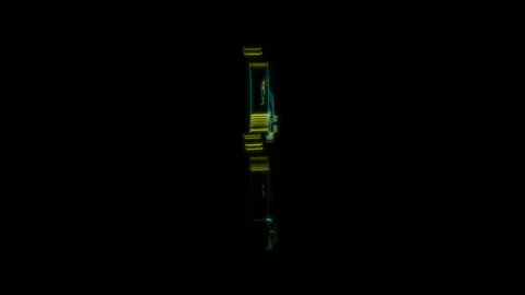 3D animation rendering, guitar model on a black background Video stock 258855627