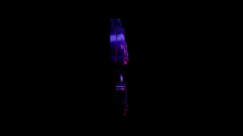 3D animation rendering, guitar model on a black background Video stock 259050210