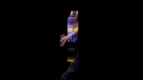 3D animation rendering, guitar model on a black background Stock Footage 259812586