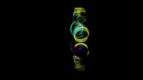 3D animation rendering, headphones model on a black background Video stock 258855970