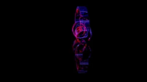 3D animation rendering, headphones model on a black background Video stock 259050569