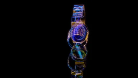 3D animation rendering, headphones model on a black background Stock Footage 259813440