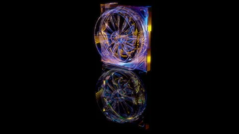 3D animation rendering, industrial fan model on a black background Stock Footage 257826726