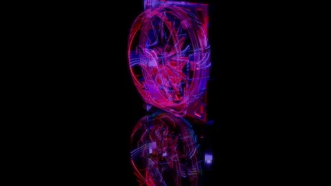 3D animation rendering, industrial fan model on a black background Stock Footage 258230391