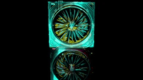 3D animation rendering, industrial fan model on a black background Stock Footage 259507963