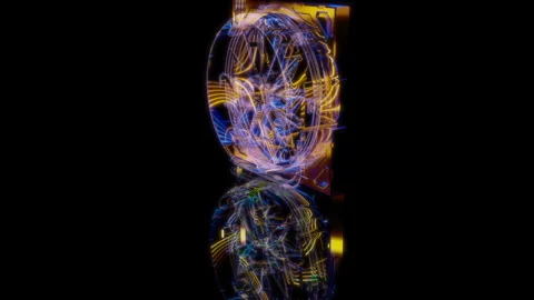 3D animation rendering, industrial fan model on a black background Stock Footage 259815088