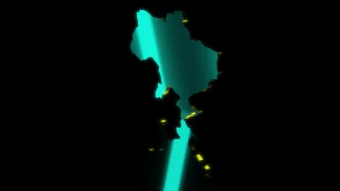 3D animation rendering, map of ukraine, fall of the russian empire model on a Stock Footage 257589567