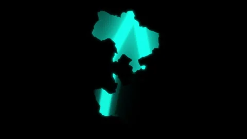 3D animation rendering, map of ukraine, fall of the russian empire model on a Video stock 258854280