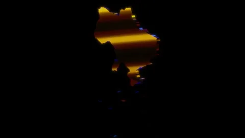 3D animation rendering, map of ukraine, fall of the russian empire model on a Stock Footage 259808781