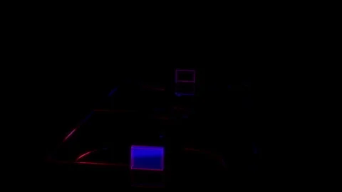 3D animation rendering, mini football field model on a black background Stock Footage 258229954