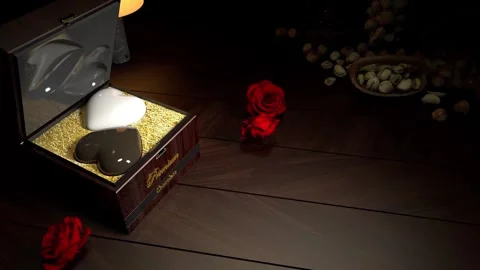 3d animation rendering, premium chocolate box Stock Footage 242800891