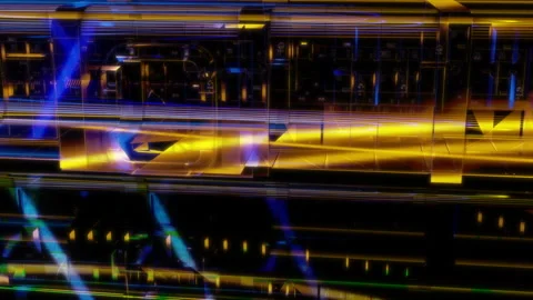 3D animation rendering, space corridor model on a black background Stock Footage 255825535