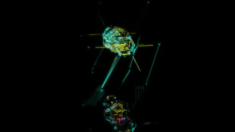 3D animation rendering, spaceship model on a black background Stock Footage 257587842