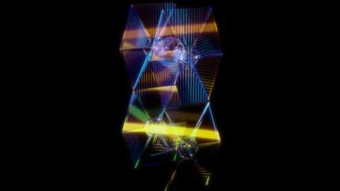 3D animation rendering, spaceship model on a black background Stock Footage 257820643
