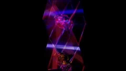 3D animation rendering, spaceship model on a black background Stock Footage 258226191