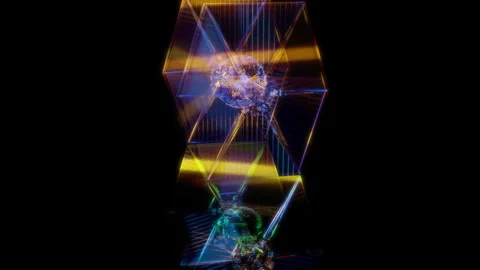 3D animation rendering, spaceship model on a black background Stock Footage 259807290