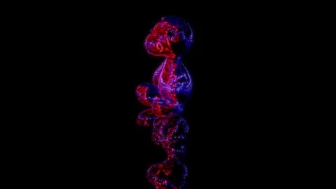 3D animation rendering, Teddy bear model on a black background Stock Footage 258226700