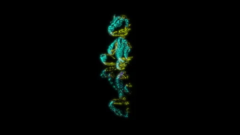 3D animation rendering, Teddy bear model on a black background Video stock 258854193