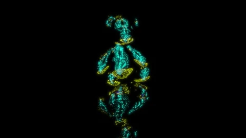 3D animation rendering, Teddy bear model on a black background Stock Footage 259513071
