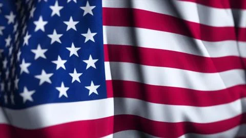 3d animation rendering USA flag. Waving USA flag looping background. Americ.. Stock Photos