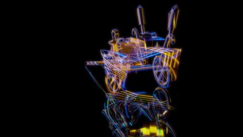 3D animation rendering, wagon with toys model on a black background Stock Footage 259804542